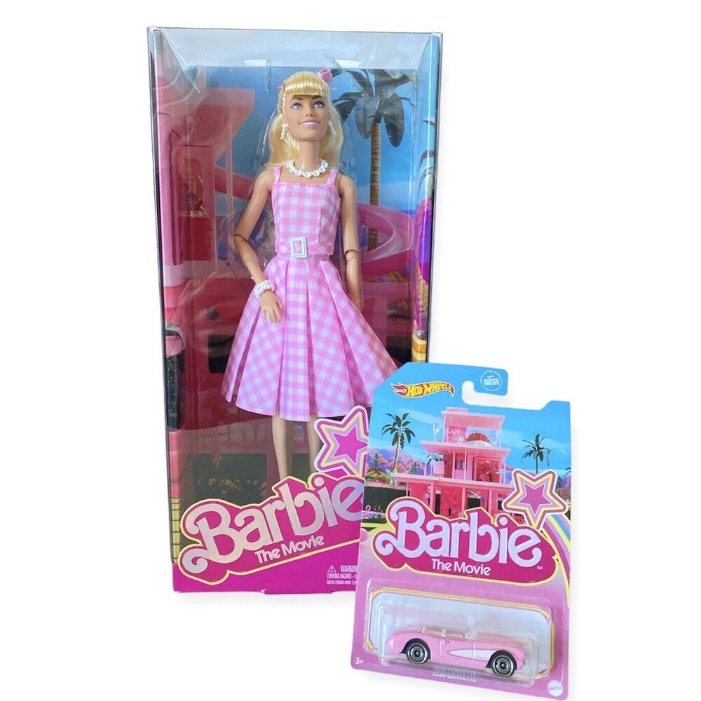 BARBIE Gift Set Barbie The Movie Doll and HOT WHEELS Corvette Barbie Gift